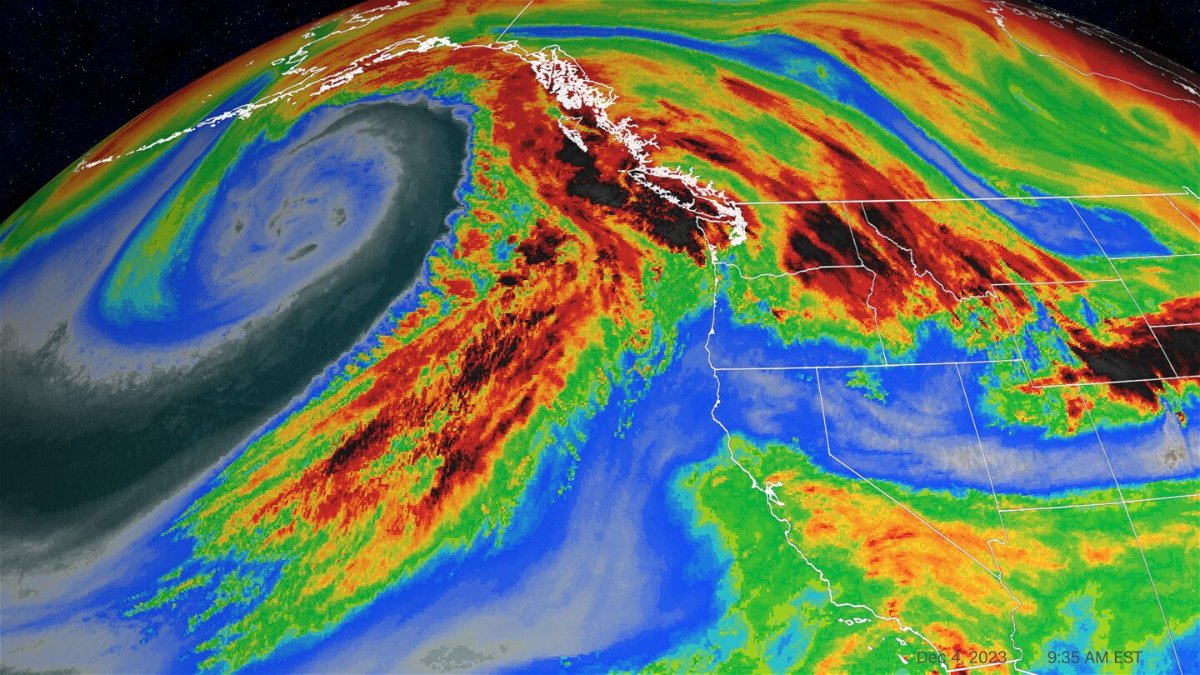 <i>CNN Weather</i><br/>The severity of the upcoming atmospheric river event is shown at many points along the Northwest coast.