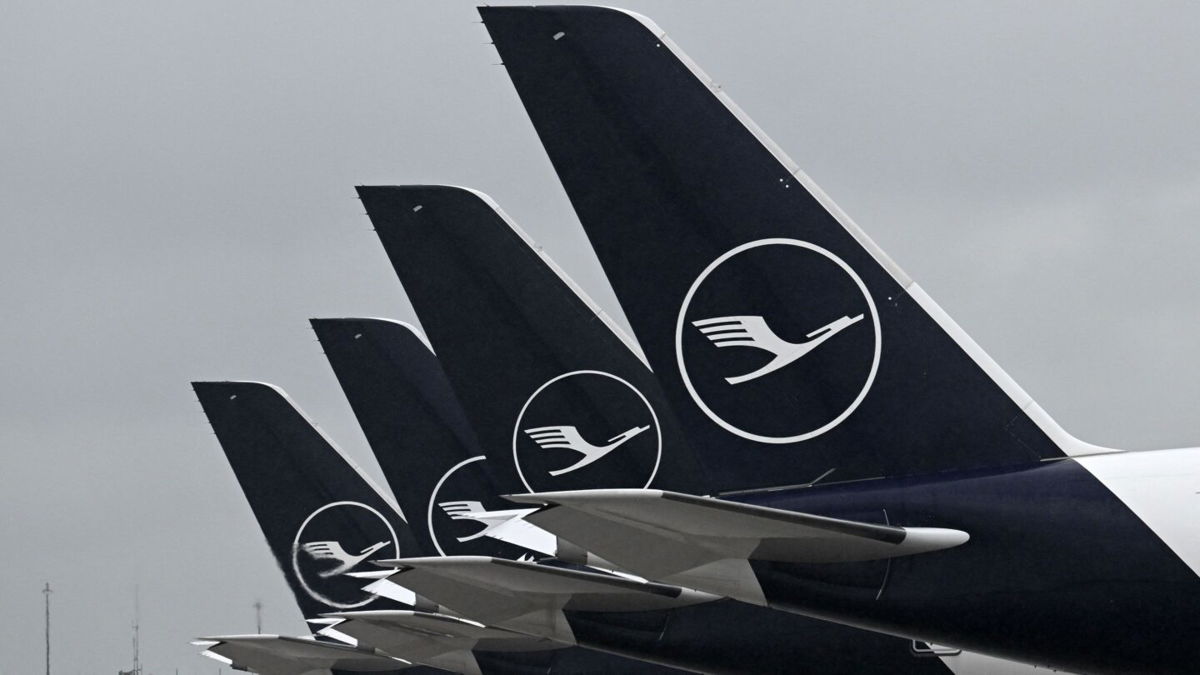 <i>Christof Stache/AFP via Getty Images</i><br/>Airplanes of the German airline Lufthansa are pictured here parked in Munich