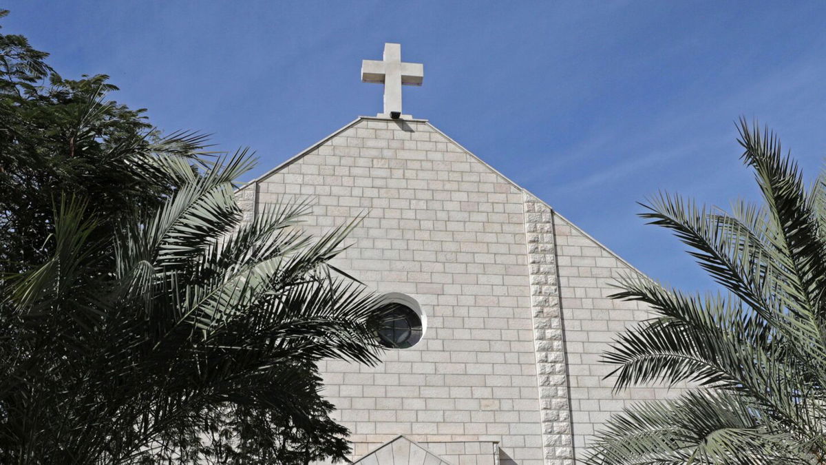 <i>Mohammed Saber/EPA-EFE/Shutterstock/File</i><br/>A 2018 file photo showing the exterior of the Roman Catholic Church of the Holy Family in Gaza City. An Israel Defense Forces (IDF) sniper shot and killed two women inside the Holy Family Parish in Gaza