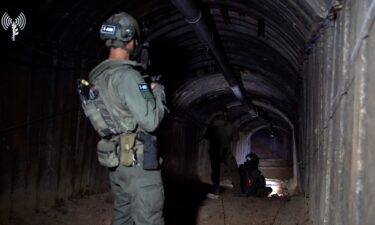 The inside of a Hamas tunnel in Gaza.