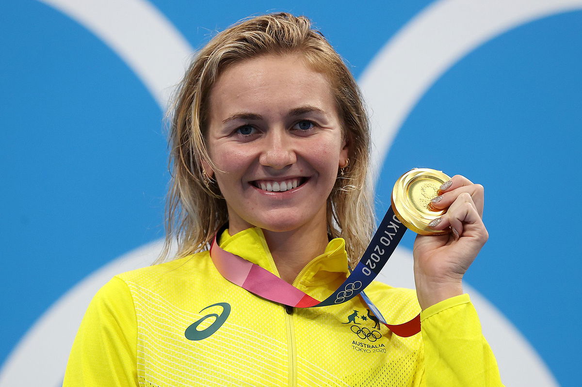 <i>Clive Rose/Getty Images</i><br/>Ariarne Titmus won two gold medals at Tokyo 2020.