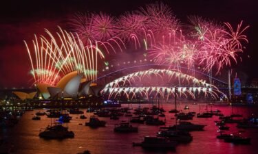 Midnight fireworks in Sydney on January 1