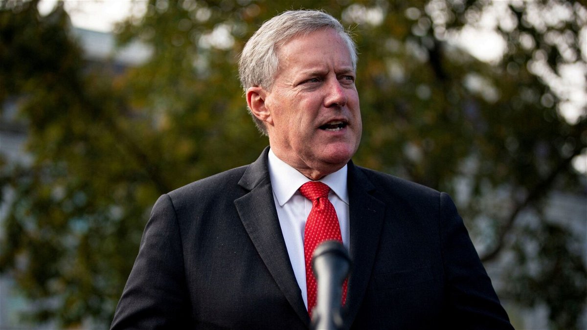 <i>Al Drago/Reuters</i><br/>White House Chief of Staff Mark Meadows speaks to reporters following a television interview