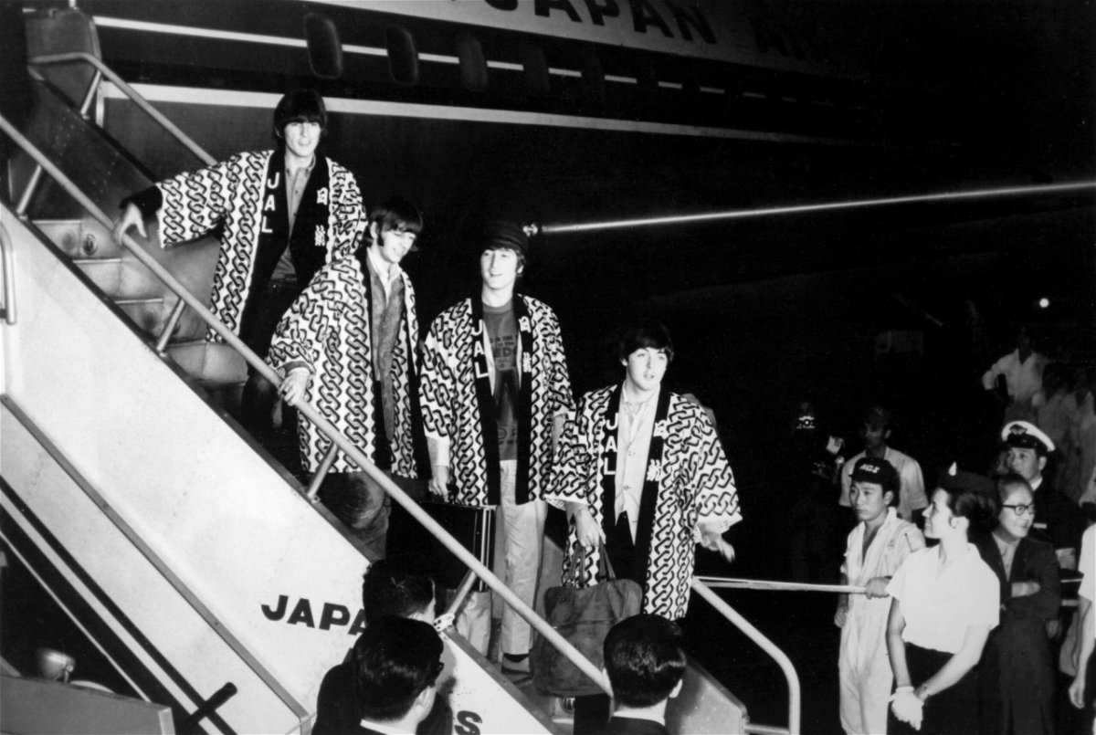 <i>Keystone-France/Gamma-Rapho/Getty Images/File</i><br/>The Beatles arrive at Tokyo's airport for their brief tour of Japan in 1966.