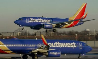 Southwest Airlines plane prepares to land at Midway International Airport