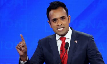 Republican presidential candidate Vivek Ramaswamy participates in a Republican presidential primary debate on December 6