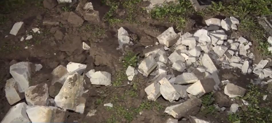 <i></i><br/>Vandals left a trail of destruction at Woodlawn Celestial Gardens cemetery in Compton