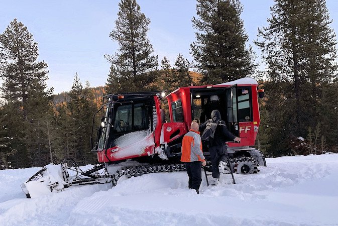 Deschutes County Sheriff's Office new PistenBully tracked rescue vehicle can accommodate 8-10 people in its heated, enclosed cab