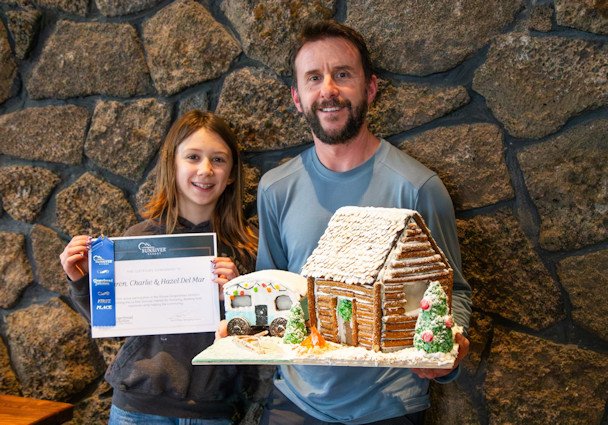 The Del Mar Family takes first place in the family category at Sunriver Resort's 28th annual Gingerbread Junction competition benefiting Habitat for Humanity La Pine Sunriver.