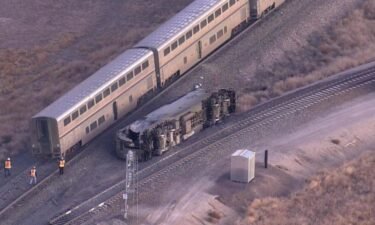 Three people were injured when an Amtrak train hit a semi hauling milk and derails in Northern Colorado.
