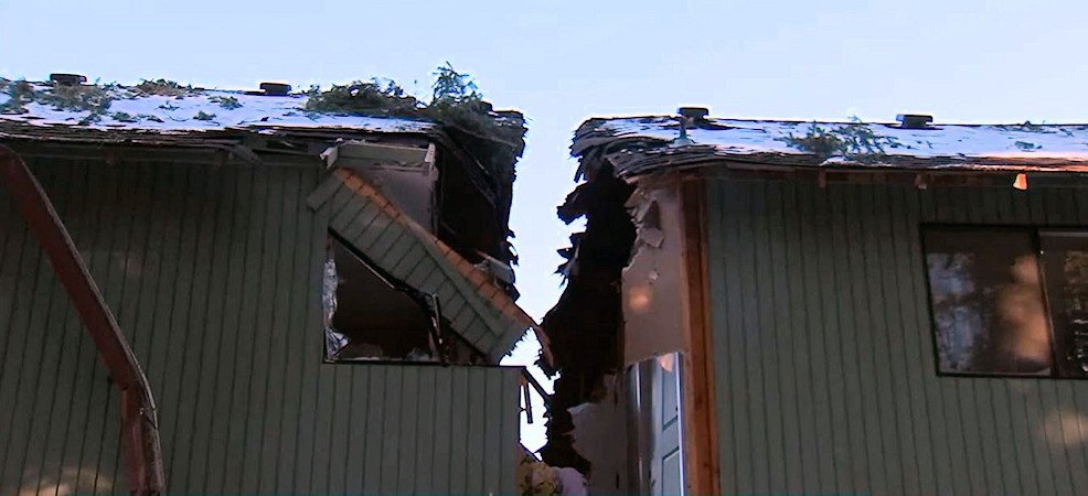 A Gresham house split in half during storm.