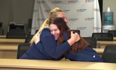 A nursing student is now reunited with a nurse who she met on a flight where the two helped save a man’s life as they both now work at HCA Florida St. Lucie Hospital.