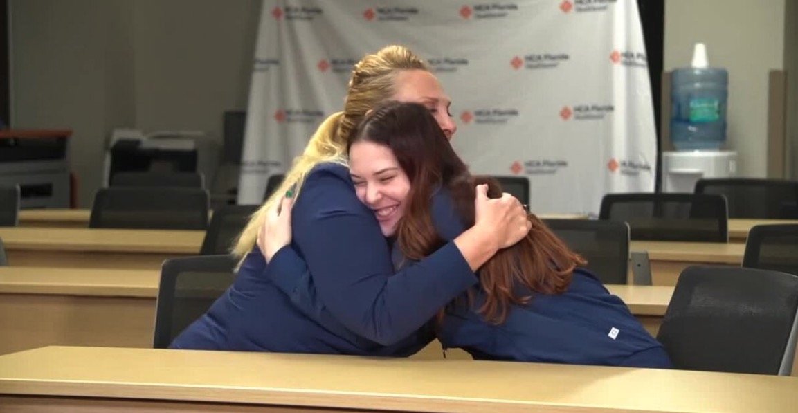<i>WPTV</i><br/>A nursing student is now reunited with a nurse who she met on a flight where the two helped save a man’s life as they both now work at HCA Florida St. Lucie Hospital.