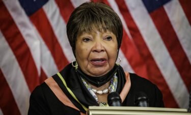 Eddie Bernice Johnson speaks during an event at the US Capitol in February 2022.