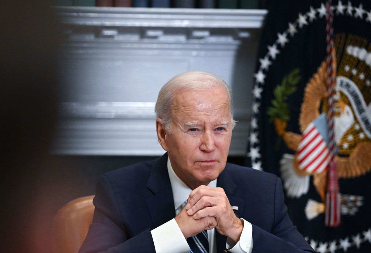 <i>Matt McClain/The Washington Post/Getty Images</i><br/>President Joe Biden takes part in a meeting in the Roosevelt Room of the White House in Washington