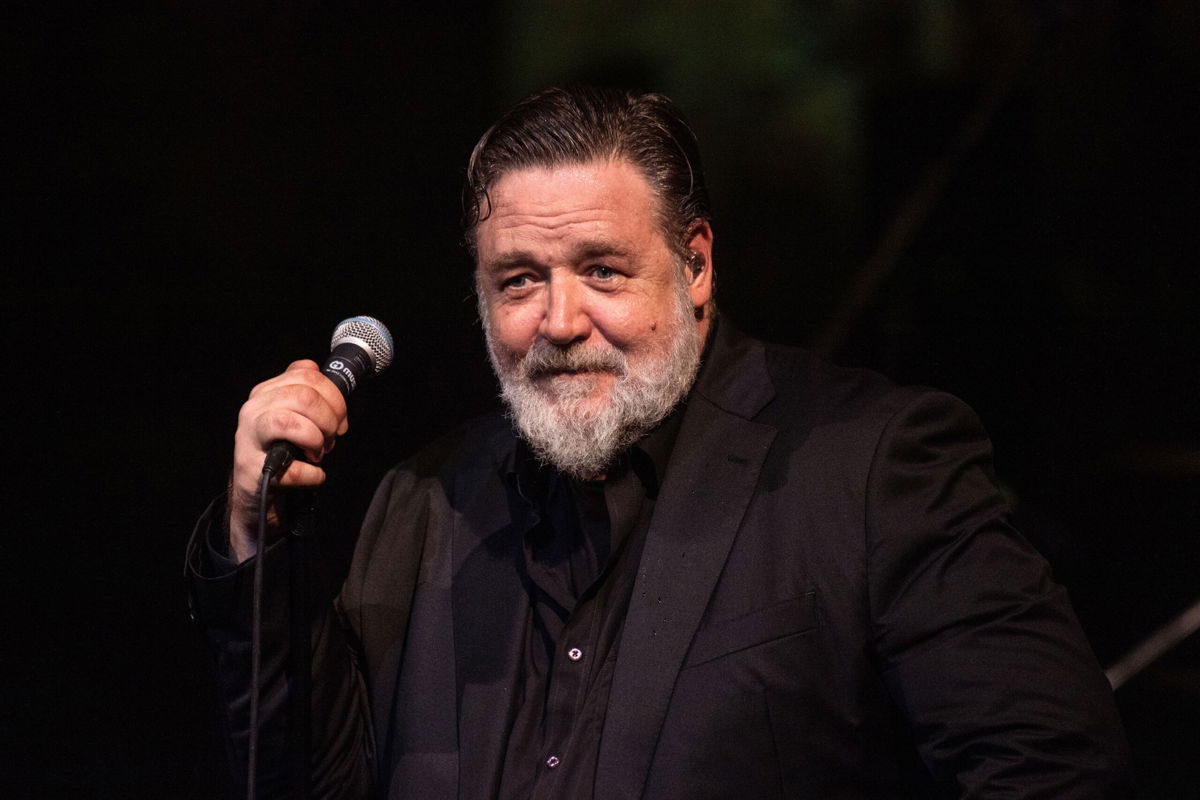 <i>Ivan Romano/Getty Image</i><br/>Russell Crowe performs in Teatro Politeama during Magna Grecia Film Festival on June 20