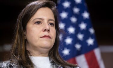 GOP Rep. Elise Stefanik on January 7 echoed Republican presidential front-runner Donald Trump when asked about January 6 prisoners. Stefanik is seen here in November 2023.