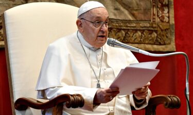 Pope Francis holds his speech during "State of the World" address to members of the Diplomatic Corps accredited to the Holy See at the Apostolic Palace on January 08