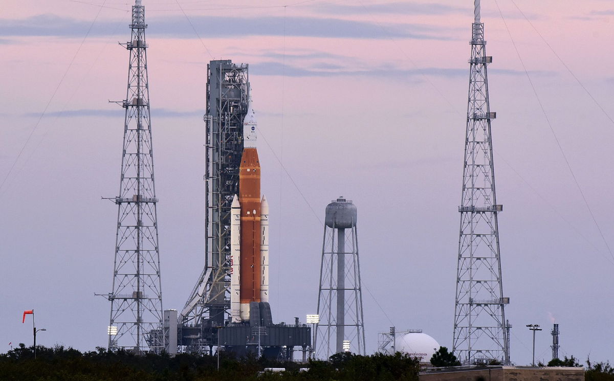 <i>Paul Hennessy/Anadolu Agency/Getty Images</i><br/>NASA's Space Launch System rocket with the Orion spacecraft is pictured here on launchpad 39B as final preparations were made in November 2022 for the Artemis I launch from Kennedy Space Center in Cape Canaveral