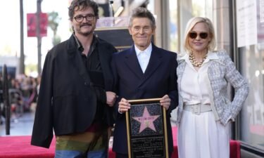 Willem Dafoe unveils his star on the Hollywood Walk of Fame.