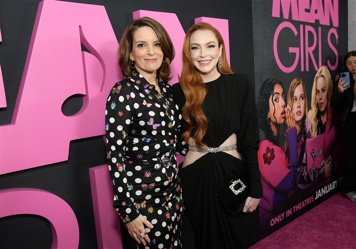 <i>Kristina Bumphrey/Variety/Getty Images</i><br/>Tina Fey and Lindsay Lohan at the premiere of 