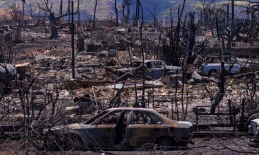 Fire damage in the town of Lahaina on the island of Maui in Hawaii
