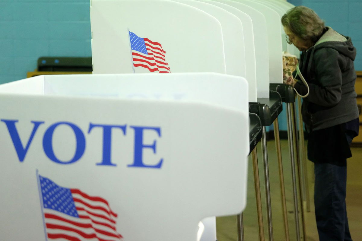 <i>Alex Wroblewski/Getty Images/FILE</i><br/>A voter fills out a ballot on Wisconsin's state primary day on August 9