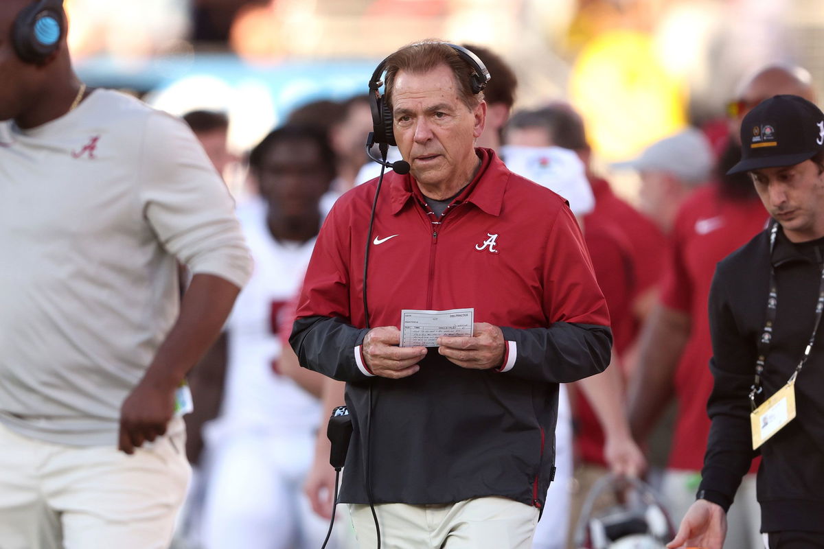 <i>Sean M. Haffey/Getty Images</i><br/>Alabama football coach Nick Saban