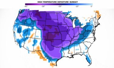 Temperatures will fall 30 and 40 degrees below normal by Sunday across the central US.