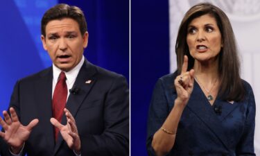 DeSantis and Haley during back-to-back CNN town halls on January 4