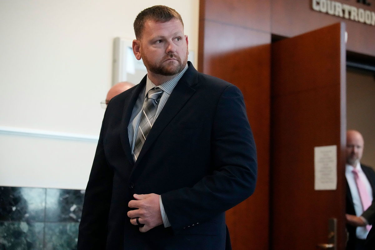 <i>David Zalubowski/AP</i><br/>Former officer Randy Roedema leaves the courtroom after being convicted in October.