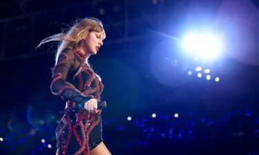 Taylor Swift performs onstage during "Taylor Swift | The Eras Tour" in November 2023 in Sao Paulo