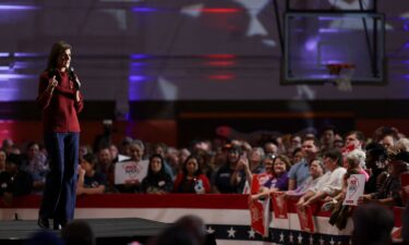 Republican presidential candidate Nikki Haley speaks during a campaign visit in Mauldin