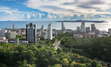 Seen here is a general view of Pattaya city in Thailand.  A British BASE jumper has died in Thailand after his parachute failed to open when he launched off an apartment building in Pattaya.