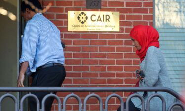 People enter the headquarters of Council on American-Islamic Relations (CAIR) in Washington