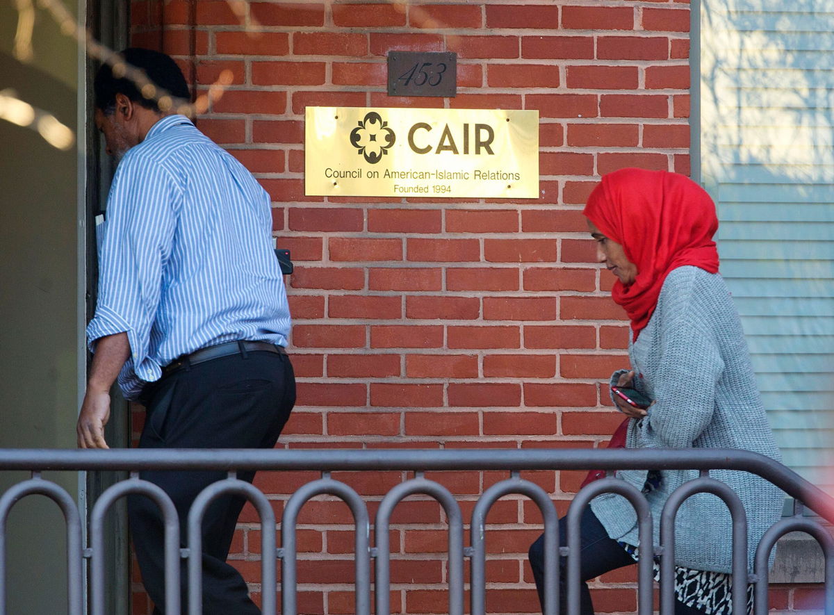 <i>Pablo Martinez Monsivais/AP</i><br/>People enter the headquarters of Council on American-Islamic Relations (CAIR) in Washington