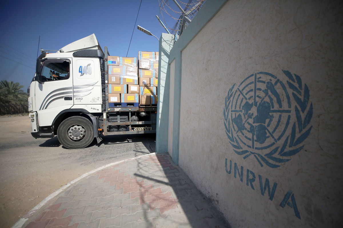 <i>Majdi Fathi/NurPhoto/Getty Images/File</i><br/>Workers of the United Nations Relief and Works Agency for Palestine Refugees (UNRWA) pack the medical aid and prepare it for distribution to hospitals at a warehouse in Deir Al-Balah