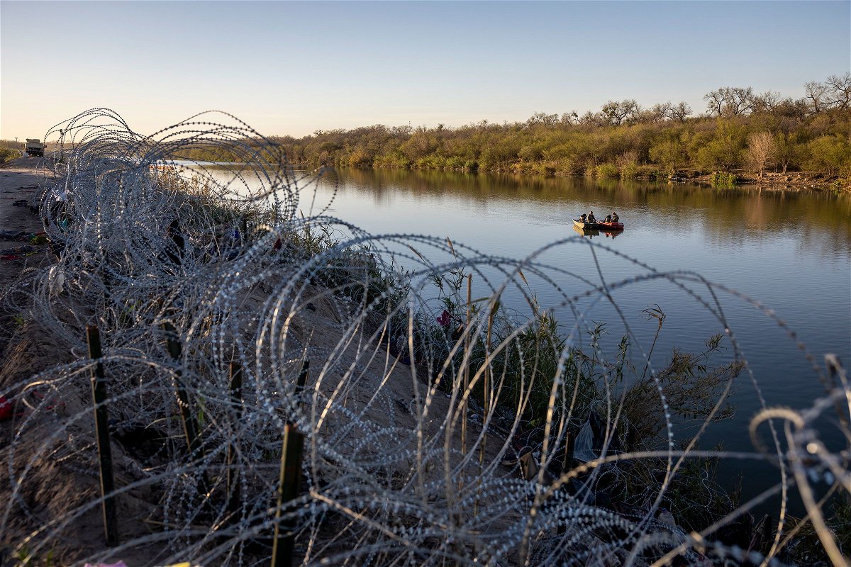 <i>John Moore/Getty Images</i><br/>The Rio Grande at the US-Mexico border on January 9