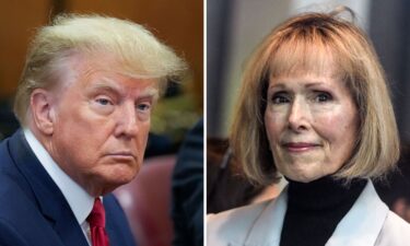 Former President Donald Trump and E. Jean Carroll are pictured in a split image. Trump is expected back in a New York courthouse this week as he splits his time between the campaign trail and the courtroom with the 2024 presidential primary season officially underway.