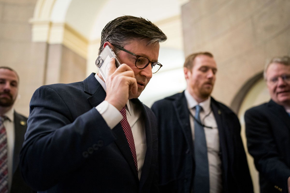 <i>Kent Nishimura/Getty Images</i><br/>House Speaker Mike Johnson at the US Capitol on January 12