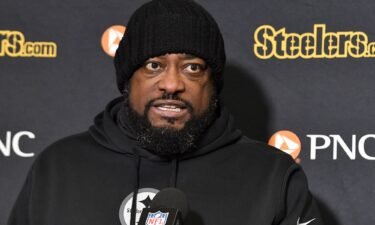 Pittsburgh Steelers head coach Mike Tomlin answers questions during a news conference after losing to the Buffalo Bills in an NFL Wild Card playoff game.