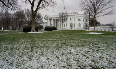 The White House is seen under a dusting of snow January 15 in Washington DC. Congressional leaders have been invited to the White House to meet with President Joe Biden about the future of a supplemental spending bill