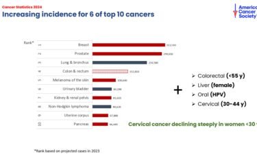 A graph shows 2024 cancer statistics.