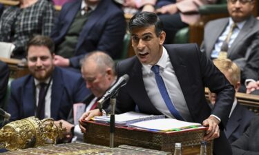 British Prime Minister Rishi Sunak speaks during Prime Minister's Questions in the House of Commons on January 17.