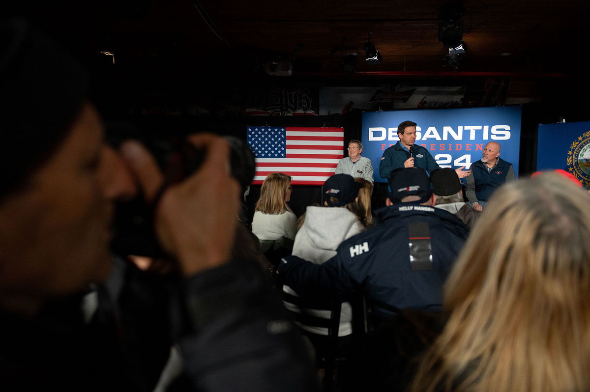 <i>Will Lanzoni/CNN</i><br/>Florida Gov. Ron DeSantis takes part in a CNN town hall on Tuesday