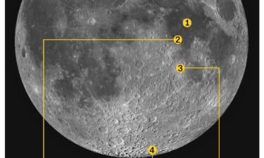 1) Sea of Tranquility 2) Apollo 11 landing site 3) the Shioli crater that the SLIM moon sniper is targeting and 4) the Chandrayaan-3 lunar landing site