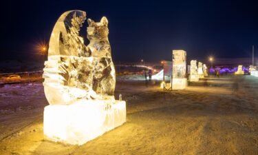 The festival includes 52 ice sculptures that were carved in the form of the country's endangered Gobi bears.