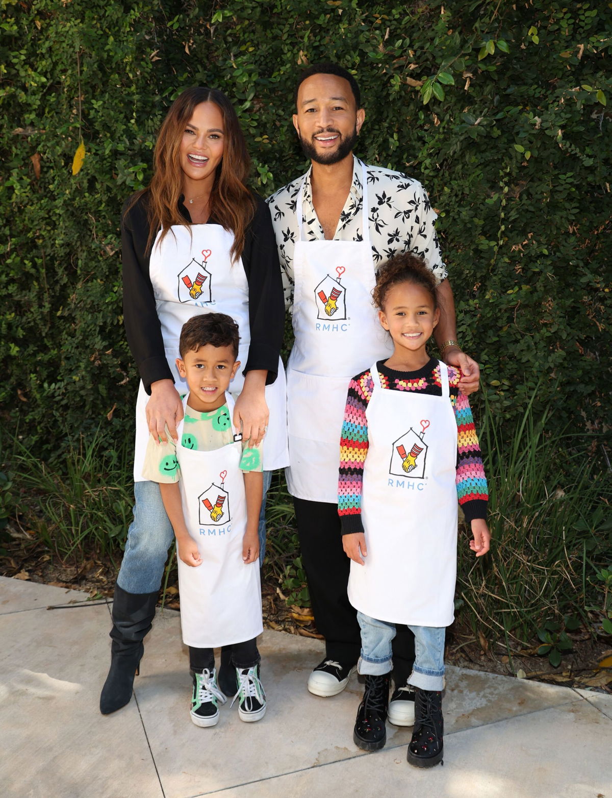 <i>Jerritt Clark/Getty Images</i><br/>Chrissy Teigen and John Legend with son Miles and daughter Luna in 2023.