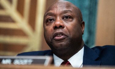 Sen. Tim Scott speaks during a Senate Banking