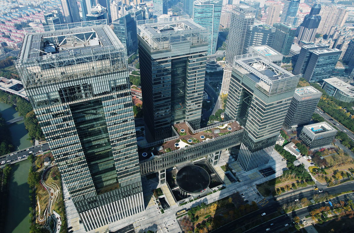 <i>Costfoto/NurPhoto/Getty Images</i><br/>This aerial photo shows the Shanghai Financial Exchange Square in Shanghai